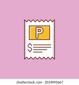 parking vector flat color icon