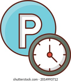 parking vector flat color icon