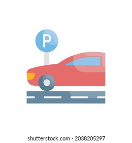 Ilustración de estilo de icono plano vectorial de estacionamiento. archivo Eps 10