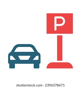 Parking Vector Glyph Two Color Icons For Personal And Commercial Use.
