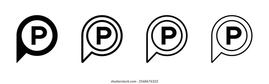 Parking vector icon designs set