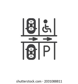 Parking lot vector icon. filled flat sign for mobile concept and web design. Car parking zone glyph icon. Symbol, logo illustration. Vector graphics