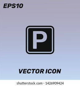 "Parking" vector icon illustration. "Parking" symbol icon for web and mobile application isolated on blue and white gradient. Premium quality. 