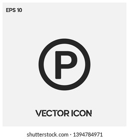 Parking vector icon illustration. Ui/Ux. Premium quality.
