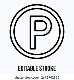 Ícone De Vetor De Estacionamento, Ícone De Estilo Lineal De Vetor Isolado,