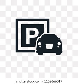 Parking vector icon isolated on transparent background, Parking logo concept