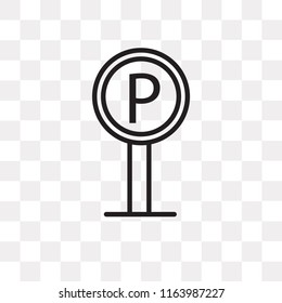 Parking vector icon isolated on transparent background, Parking logo concept