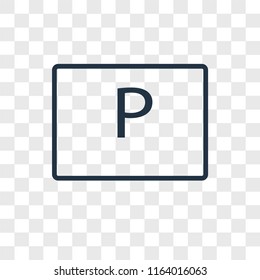 Parking vector icon isolated on transparent background, Parking logo concept