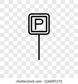 Parking vector icon isolated on transparent background, Parking logo concept