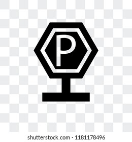 Parking vector icon isolated on transparent background, Parking logo concept