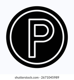 Vektor-Parksymbol, isoliertes Vektorsymbol im Silhouettenformat,