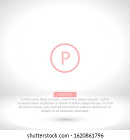 Parking Vector icon . Lorem Ipsum Illustration design