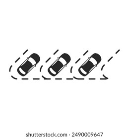 Vector de estacionamiento. Plazas de aparcamiento ocupadas. Zona de aparcamiento. Estacionamiento de carteles para personas con discapacidades. 