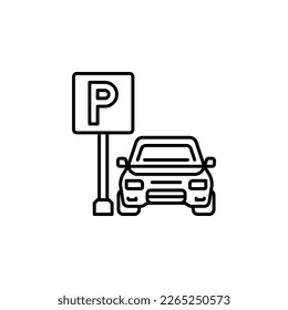 Parkplatz, Vektorsymbol. Grundriss des Immobiliensymbols perfekte Verwendung für Logo, Präsentation, Website und mehr. einfaches, modernes Icon-Design