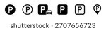 Parking lot vector icons set. Parking icon