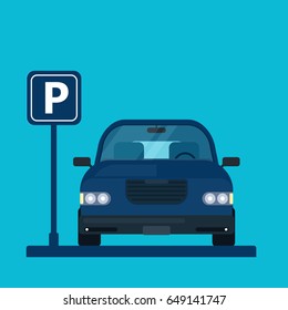 Parkplatz, Vektorgrafik. Parkplatzdesign