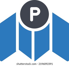 ilustración del vector de estacionamiento en un fondo transparente. Símbolos de calidad superior. Iconos vectoriales de glifos para diseño de conceptos y gráficos. 
