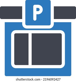 ilustración del vector de estacionamiento en un fondo transparente. Símbolos de calidad superior. Iconos vectoriales de glifos para diseño de conceptos y gráficos. 
