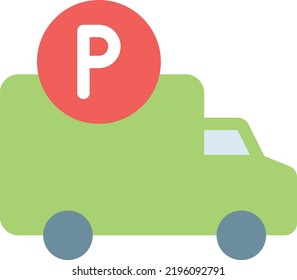 ilustración del vector de estacionamiento en un fondo transparente. Símbolos de calidad superior. Iconos vectoriales de color de línea para el concepto y el diseño gráfico. 
