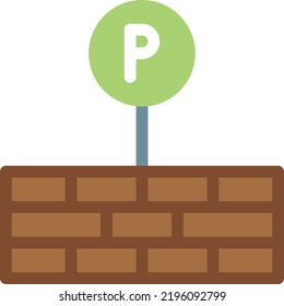 ilustración del vector de estacionamiento en un fondo transparente. Símbolos de calidad superior. Iconos vectoriales de color de línea para el concepto y el diseño gráfico. 
