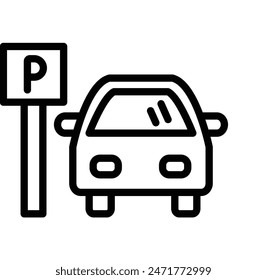Parking Vector Line Icon design