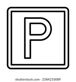 Parking Lot Vector Line Icon Design