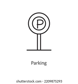 Parking Vector outline Icon Design illustration. Travel Symbol on White background EPS 10 File