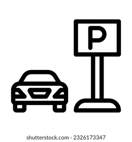 Parking Vector Thick Line Icon For Personal And Commercial Use.
