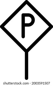 parking vector thin line icon