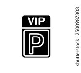 Parking Vip Filled Icon Vector Illustration