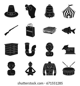 parking, weapons, purchase and other web icon in black style.food, plumbing, profession