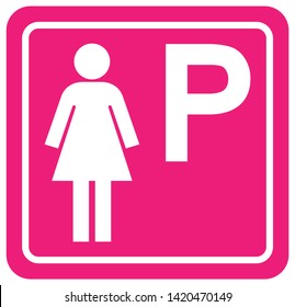 Parking For Women Symbol Sign, Vector Illustration, Isolate On White Background Label. EPS10