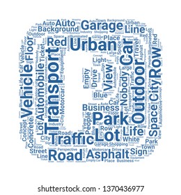 parking word cloud. tag cloud about parking
