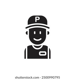 Parking Worker Filled Icon Vector Illustration