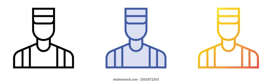 parking worker icon. Linear, Blue Fill and Gradient Style Design Isolated On White Background