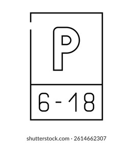 parking working time mark line icon vector. parking working time mark sign. isolated contour symbol black illustration