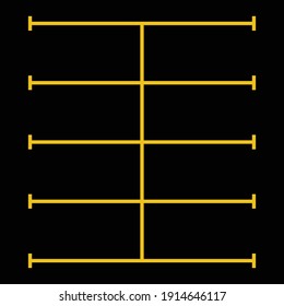 parking, yellow lines ond black background, vector illustration