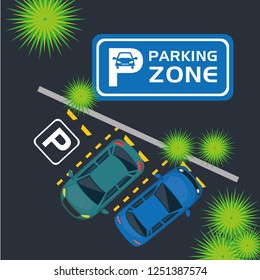 parking zone air view scene