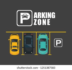 parking zone air view scene