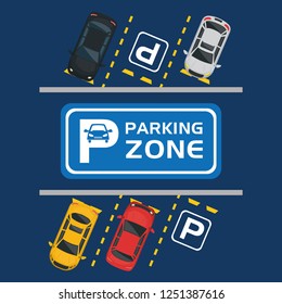parking zone air view scene