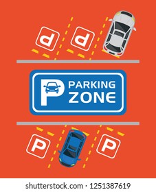 parking zone air view scene
