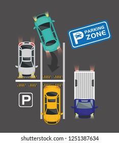 parking zone air view scene
