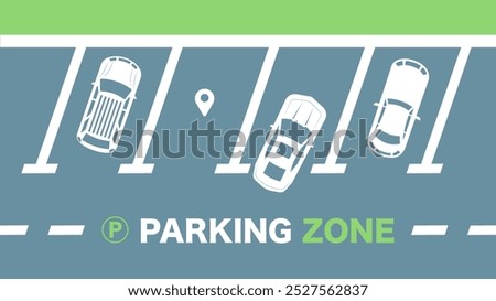 Parking zone air view scene vector