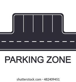 Parking zone concept. Road with parking places, top view. Vector illustration.