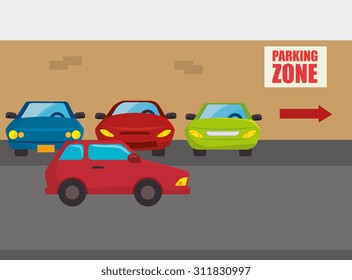 Parking zone design, vector illustration eps 10.
