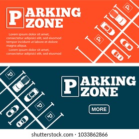 Parking zone flyers in minimalist style