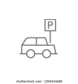 Parking, zone icon. Element of trade mall icon. Thin line icon for website design and development, app development. Premium icon