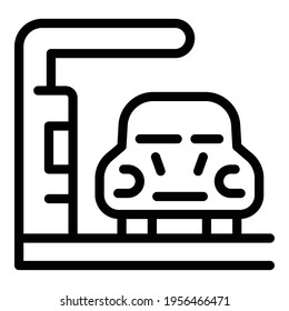 Parking zone icon. Outline parking zone vector icon for web design isolated on white background