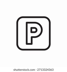 vetor de sinal de ícone de zona de estacionamento