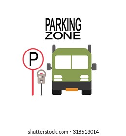 parking zone illustration over white color background